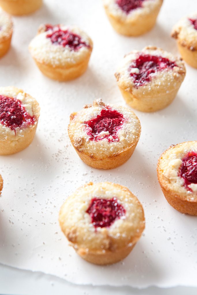 raspberry and almond muffins